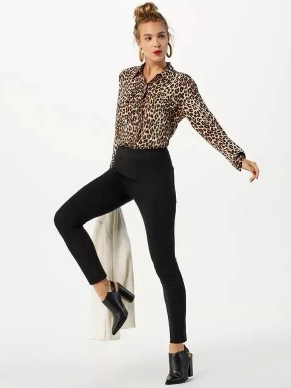 SPANX The Perfect Black Ponte Women's Pants Size Medium TALL